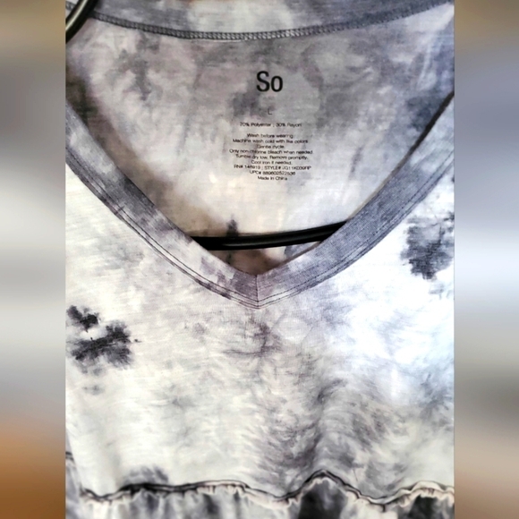 So Tye Dyed Baby Doll Short Sleeve Sz L Top - Picture 2 of 6